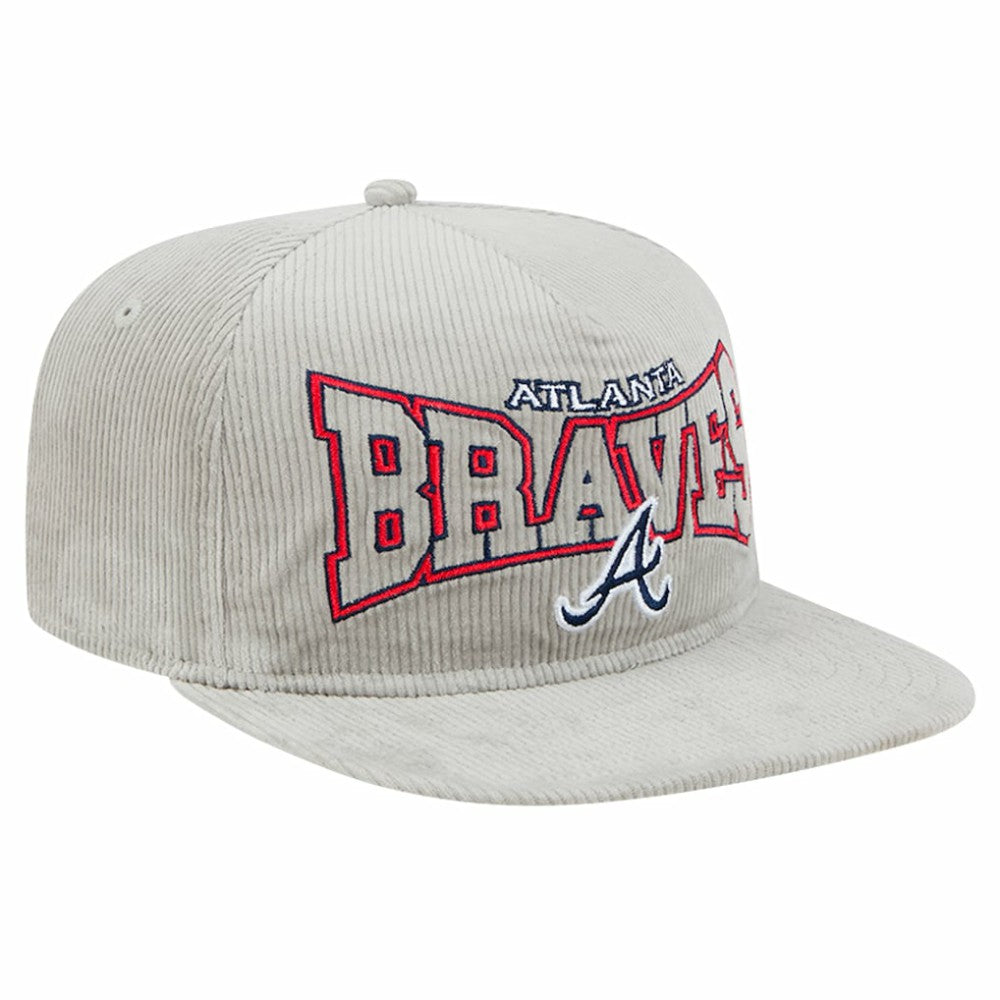 New Era Atlanta Braves Gray Corduroy Golfer Snapback Hat Outlet