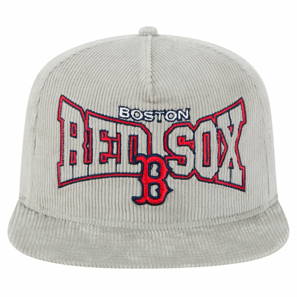 New Era Boston Red Sox Gray Corduroy Golfer Snapback Hat Discount