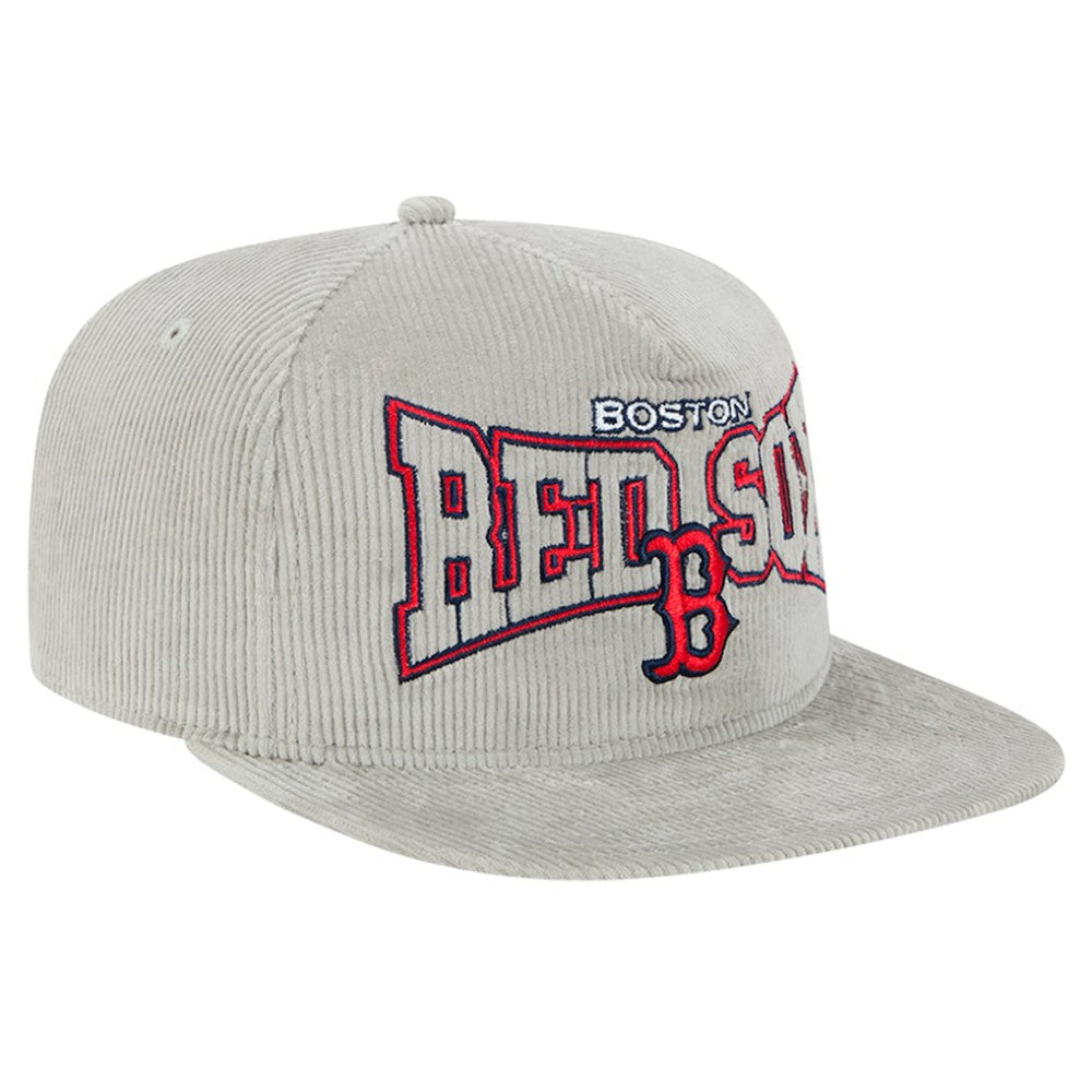 New Era Boston Red Sox Gray Corduroy Golfer Snapback Hat Discount