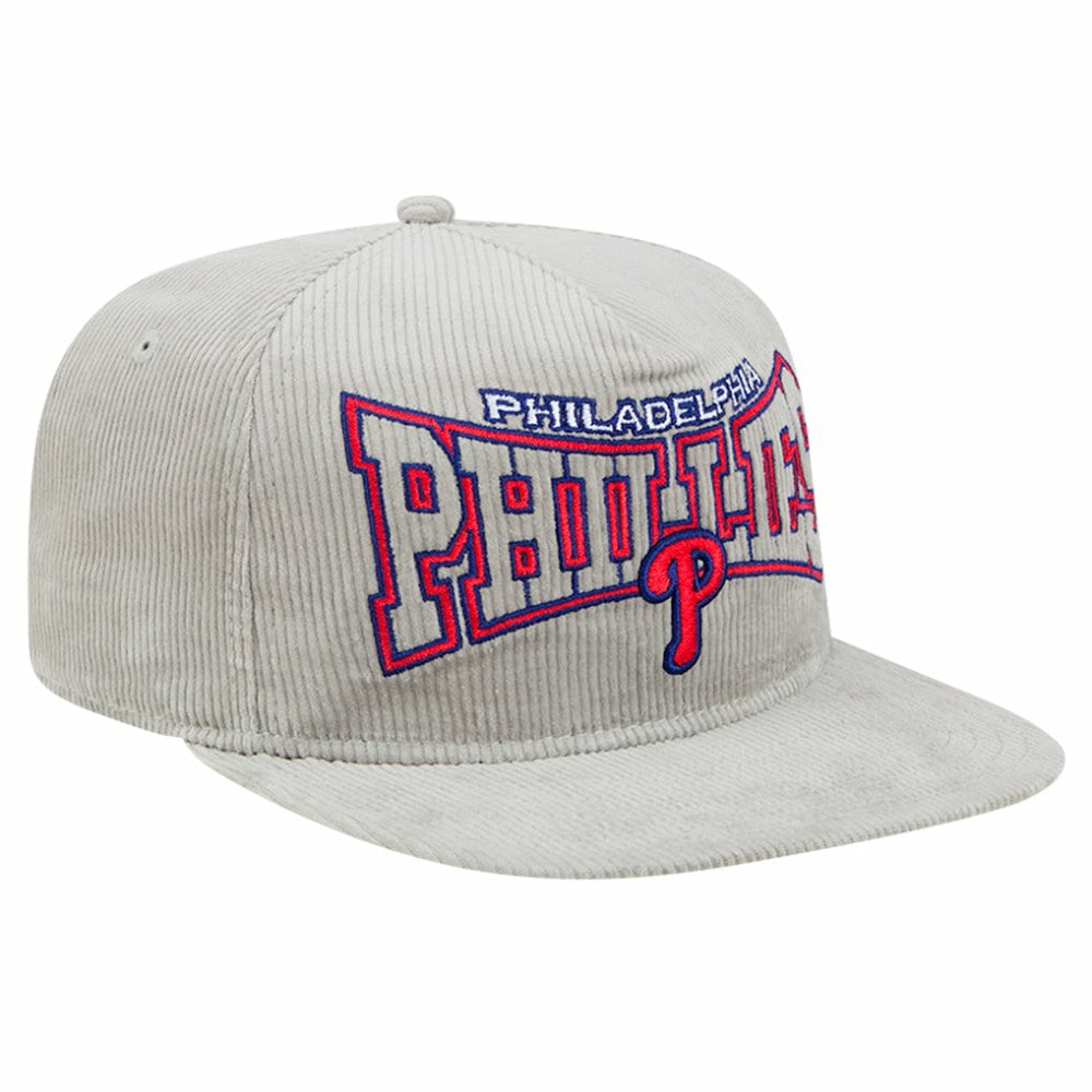 New Era Philadelphia Phillies Gray Corduroy Golfer Snapback Hat Sale