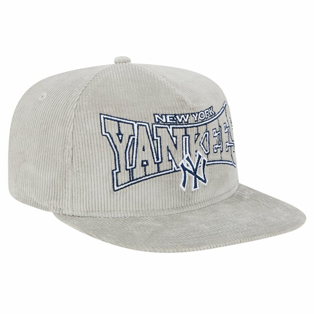 New Era New York Yankees Gray Corduroy Golfer Snapback Hat for sale