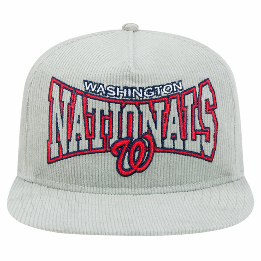 New Era Washington Nationals Gray Corduroy Golfer Snapback Hat Outlet