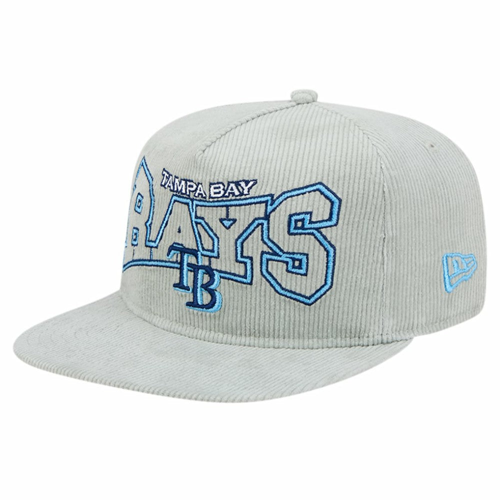 New Era Tampa Bay Rays Gray Corduroy Golfer Snapback Hat for sale