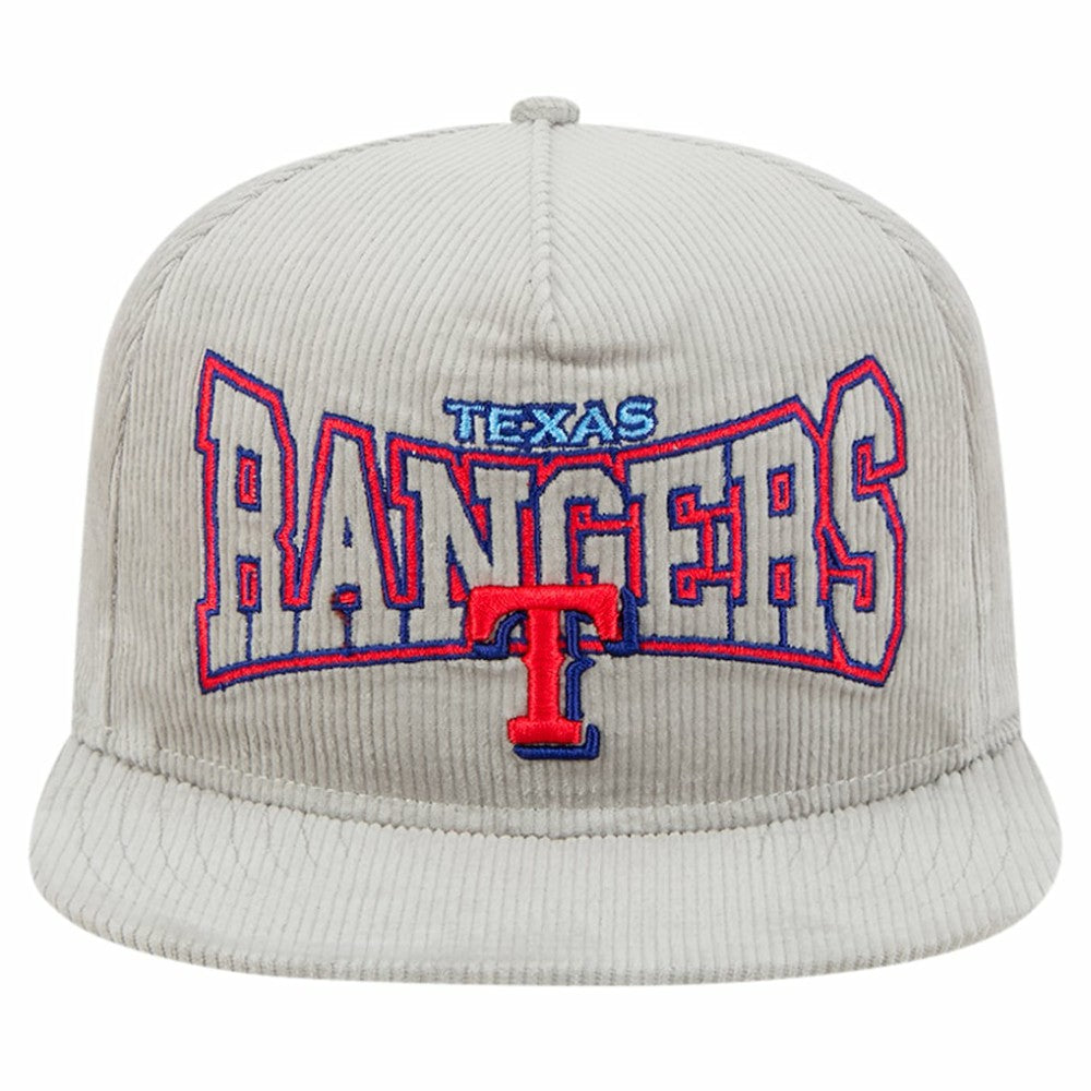 New Era Texas Rangers Gray Corduroy Golfer Snapback Hat Outlet