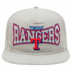 New Era Texas Rangers Gray Corduroy Golfer Snapback Hat Outlet
