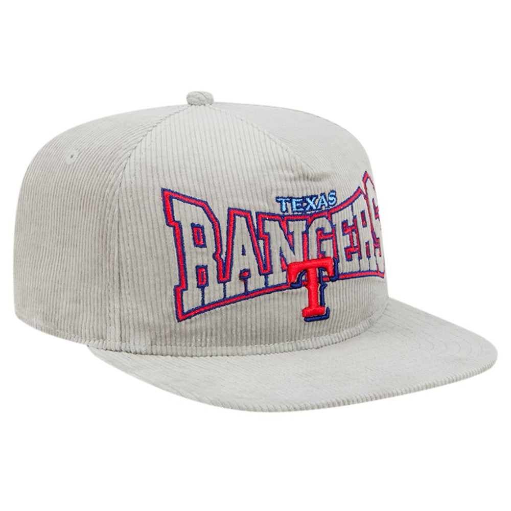 New Era Texas Rangers Gray Corduroy Golfer Snapback Hat Outlet
