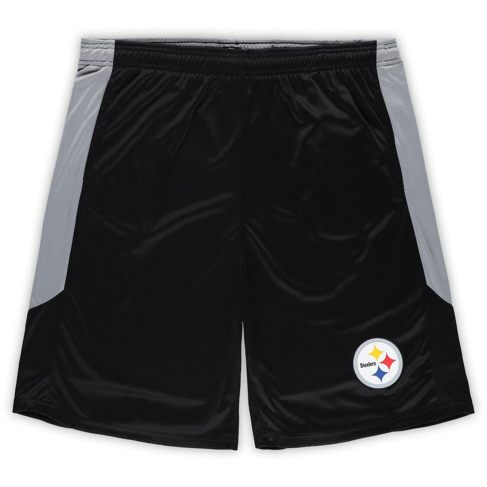 Pittsburgh Steelers Big & Tall Team Logo Shorts - Black - Fanatics