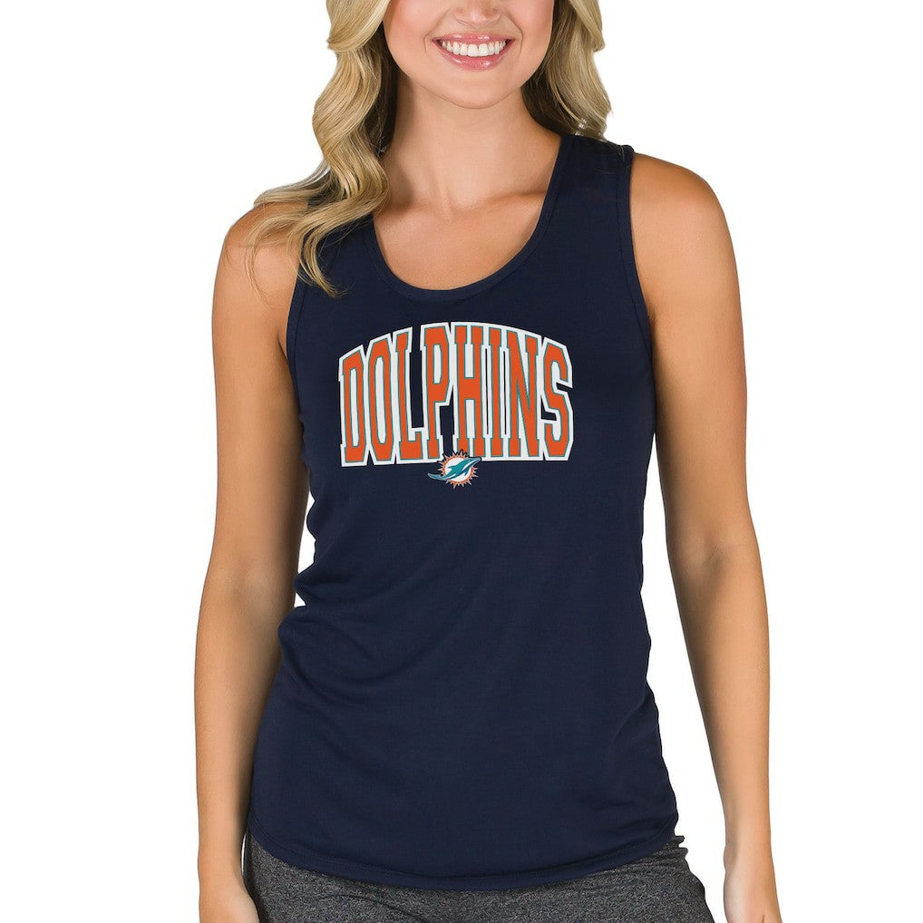 Miami Dolphins Concepts Sport Women's Marathon Racer Back Tank Top - Navy - NFL