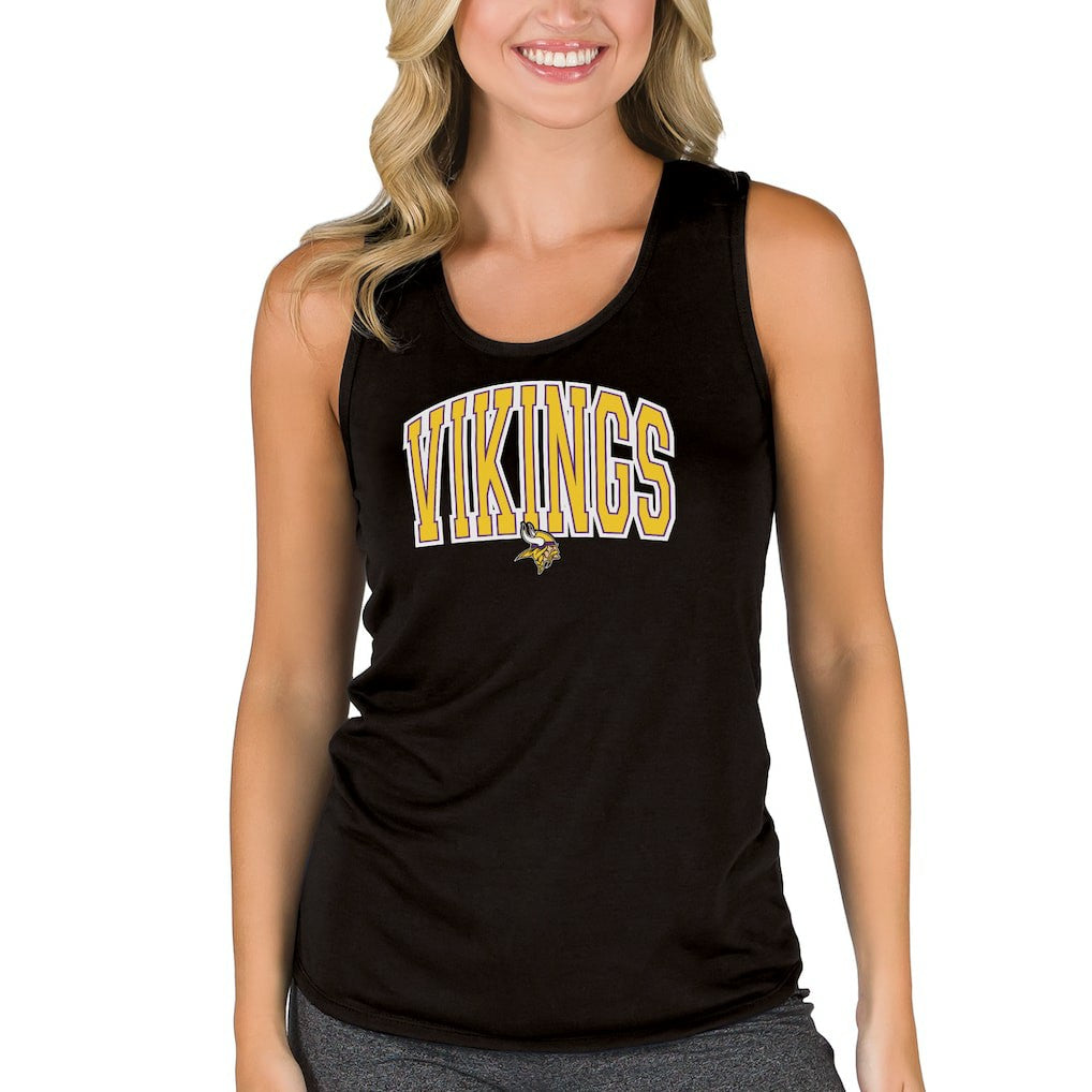 Minnesota Vikings Concepts Sport Women's Marathon Racer Back Tank Top - Black - NFL