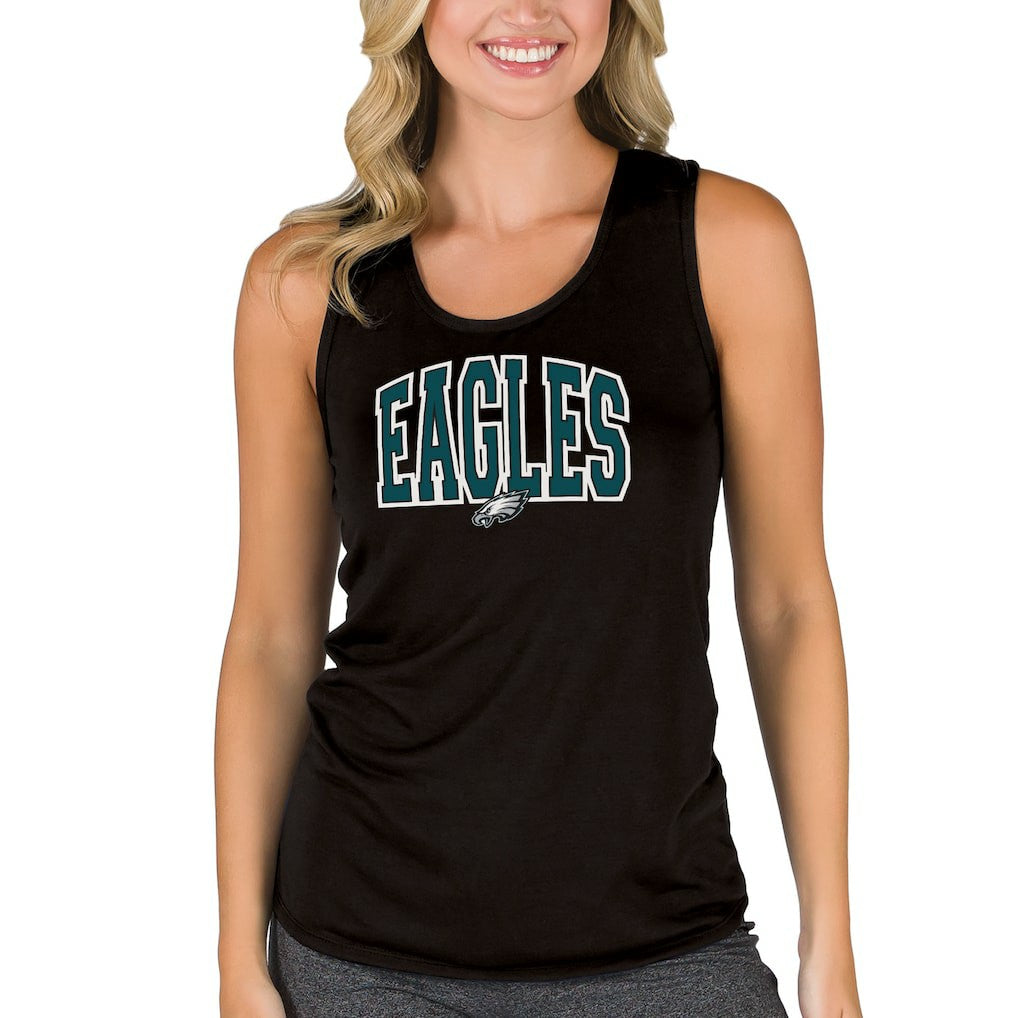 Philadelphia Eagles Concepts Sport Women's Marathon Racer Back Tank Top - Black - NFL