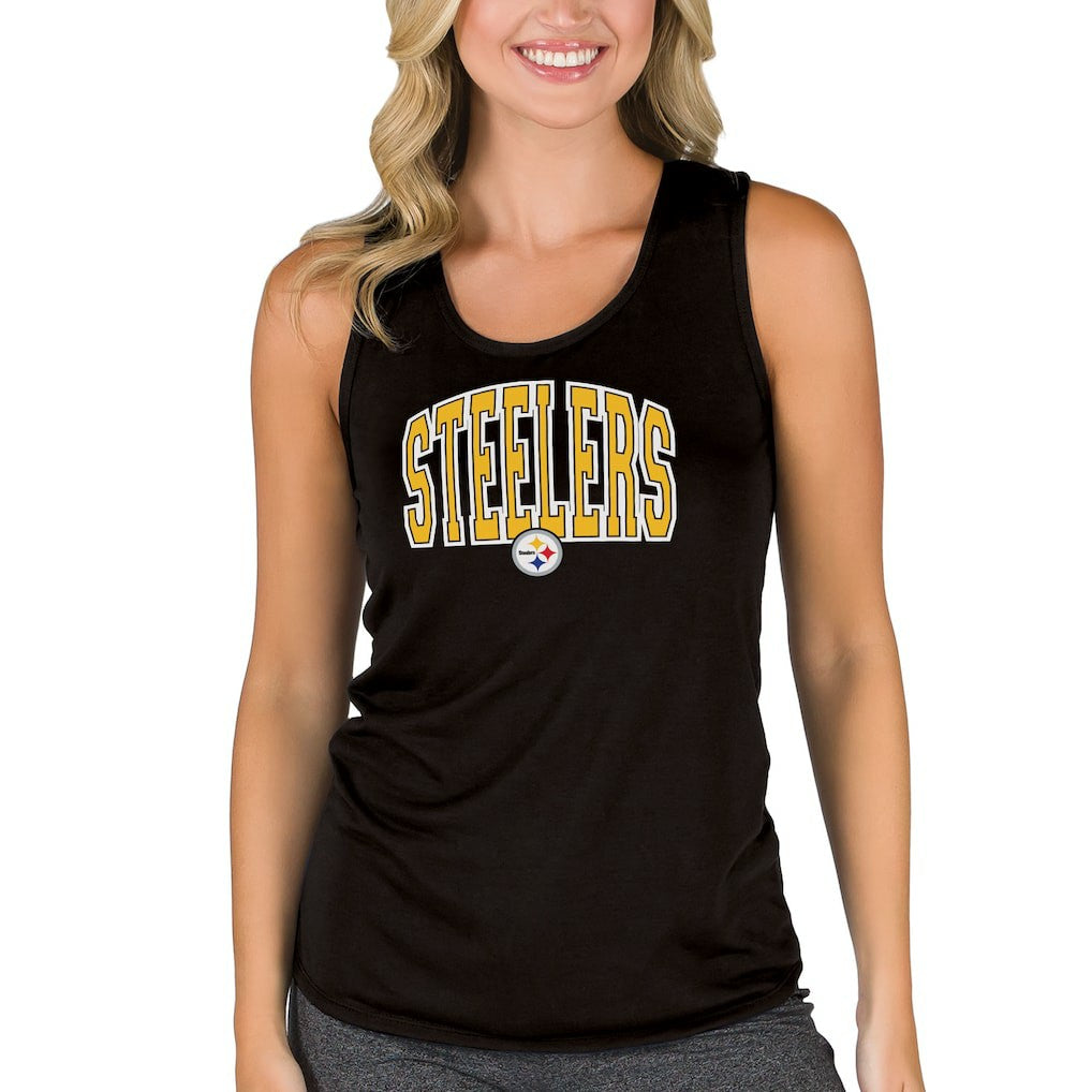 Pittsburgh Steelers Concepts Sport Women's Marathon Racer Back Tank Top - Black - NFL