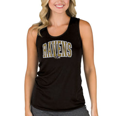 Baltimore Ravens Concepts Sport Women's Marathon Racer Back Tank Top - Black - NFL
