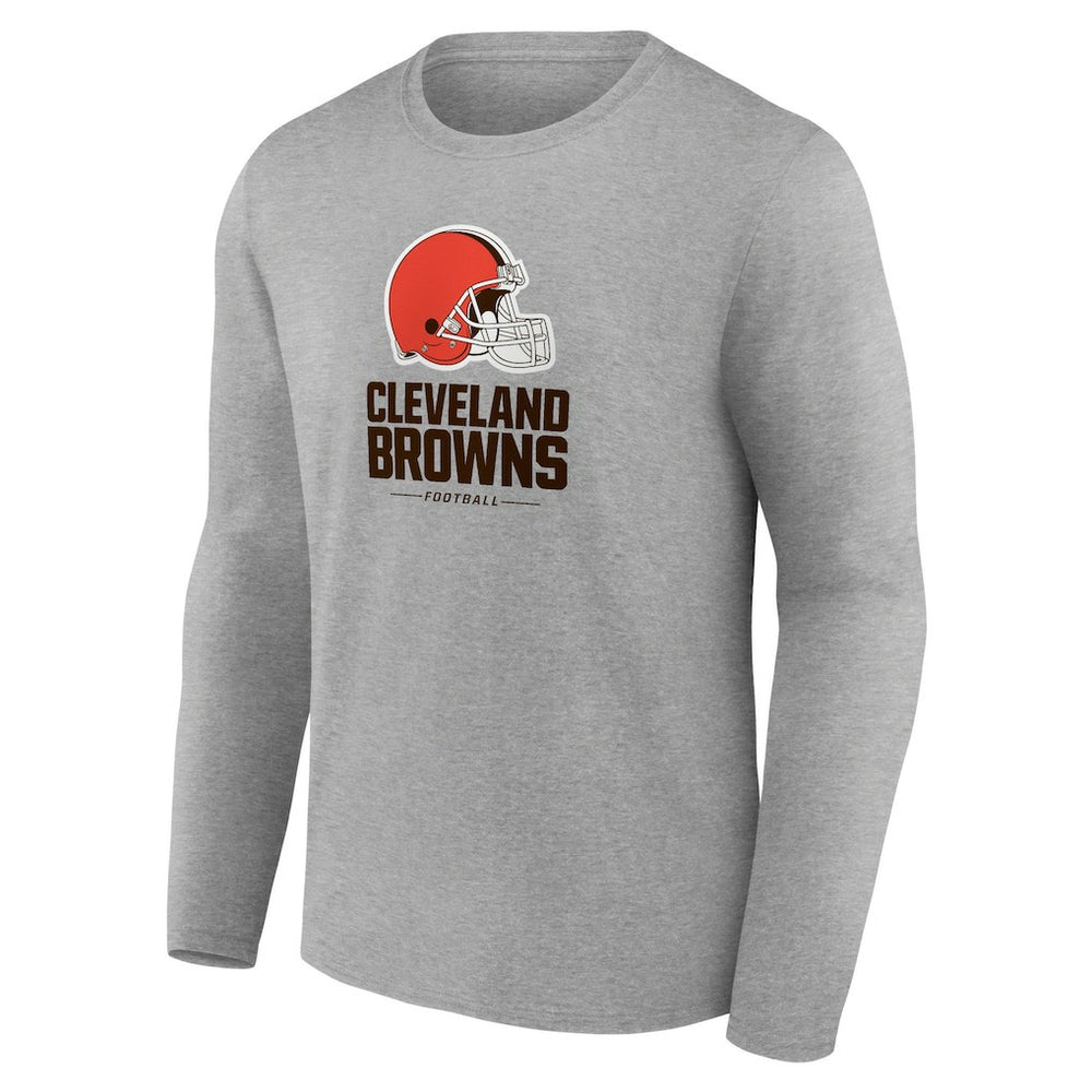 Cleveland Browns Team Lockup Long Sleeve T-Shirt - Gray - NFL