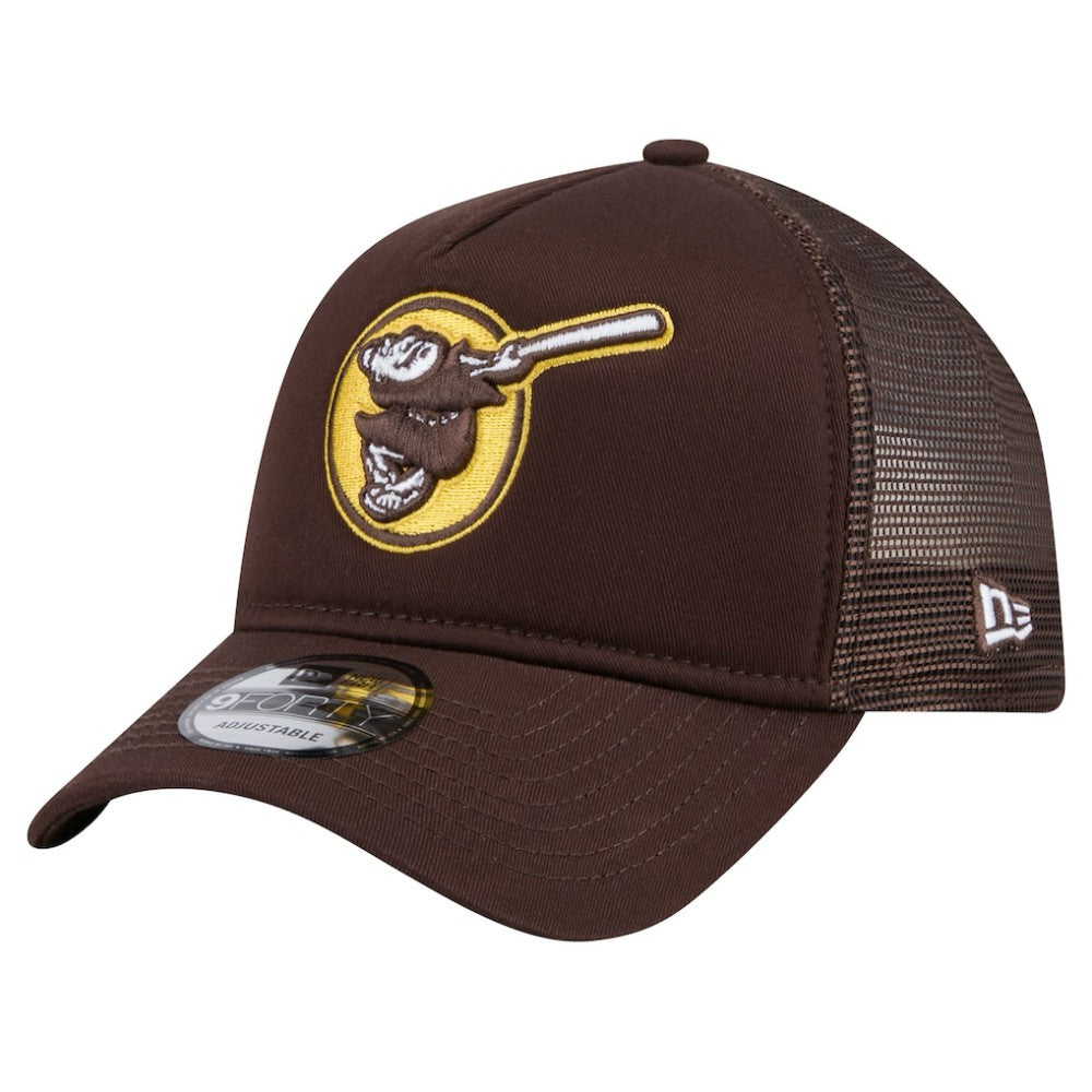 San Diego Padres New Era 9FORTY A-Frame Trucker Adjustable Hat Sale