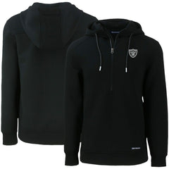 Las Vegas Raiders Cutter & Buck Primary Mark Roam Eco Recycled Half-Zip Pullover Hoodie - Black - NFL