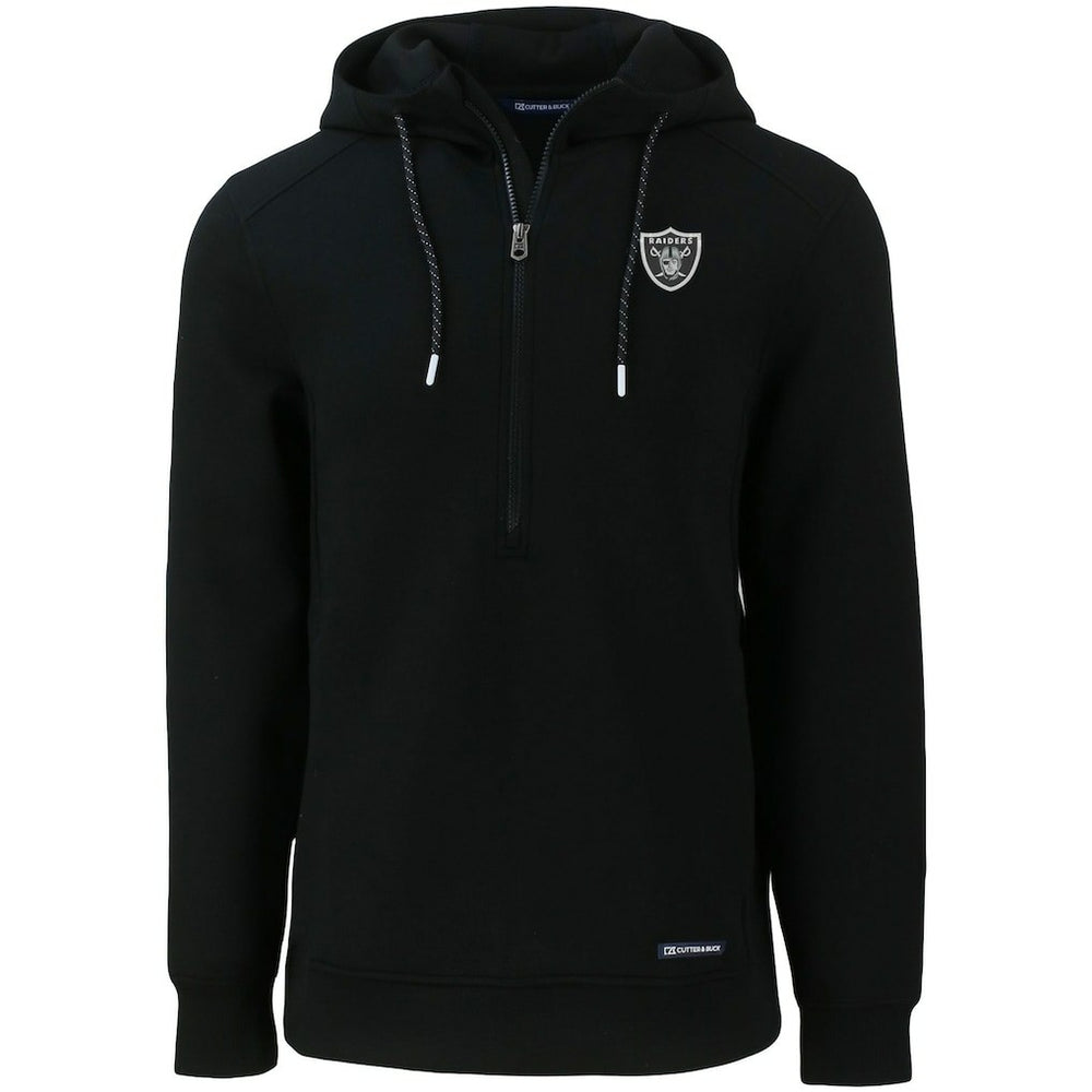 Las Vegas Raiders Cutter & Buck Primary Mark Roam Eco Recycled Half-Zip Pullover Hoodie - Black - NFL