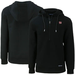New York Giants Cutter & Buck Primary Mark Roam Eco Recycled Half-Zip Pullover Hoodie - Black - NFL