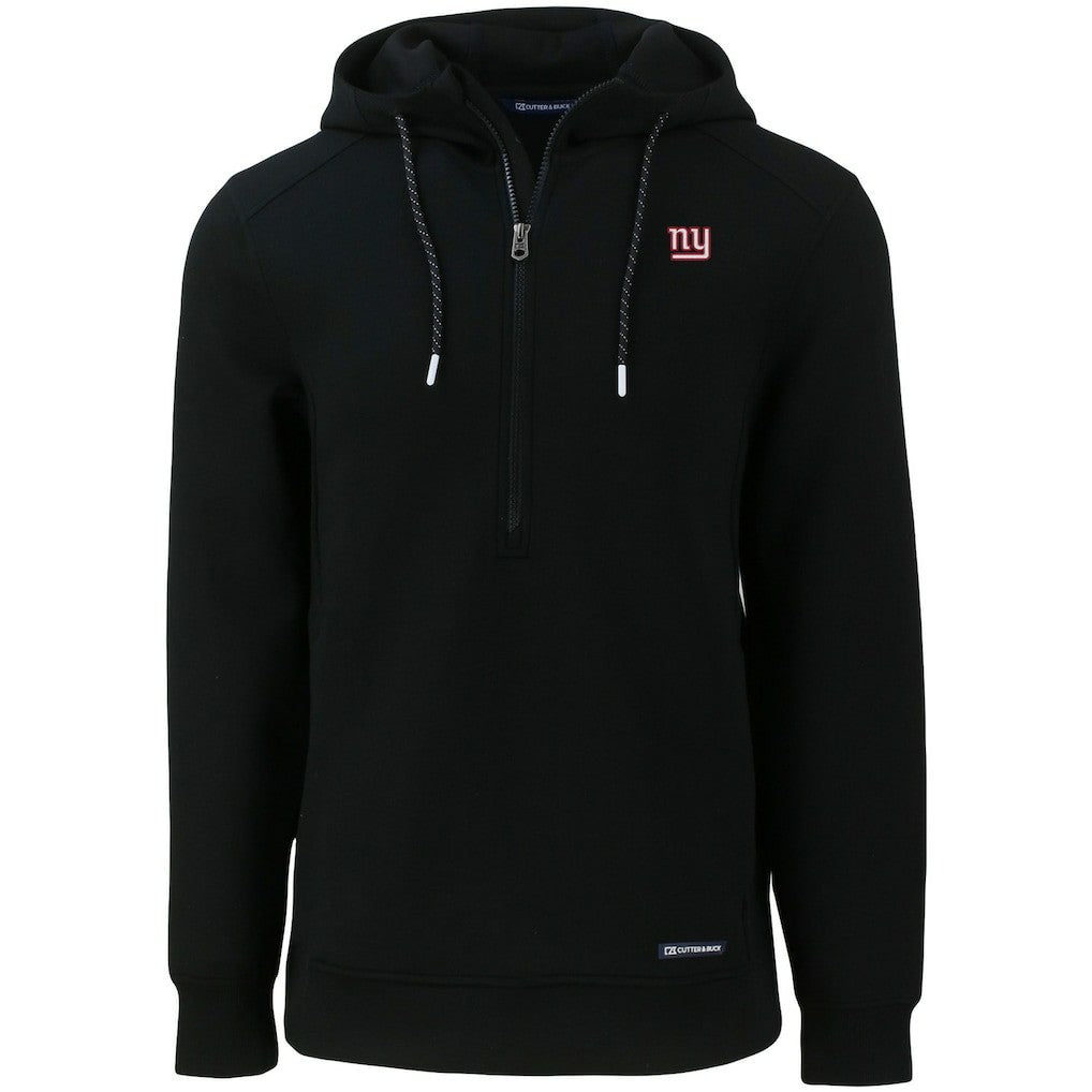 New York Giants Cutter & Buck Primary Mark Roam Eco Recycled Half-Zip Pullover Hoodie - Black - NFL