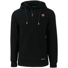 New York Giants Cutter & Buck Primary Mark Roam Eco Recycled Half-Zip Pullover Hoodie - Black - NFL