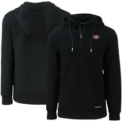 San Francisco 49ers Cutter & Buck Primary Mark Roam Eco Recycled Half-Zip Pullover Hoodie - Black - NFL
