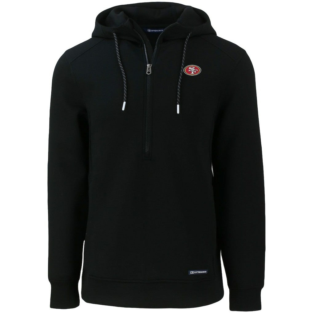 San Francisco 49ers Cutter & Buck Primary Mark Roam Eco Recycled Half-Zip Pullover Hoodie - Black - NFL