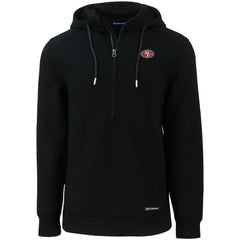 San Francisco 49ers Cutter & Buck Primary Mark Roam Eco Recycled Half-Zip Pullover Hoodie - Black - NFL