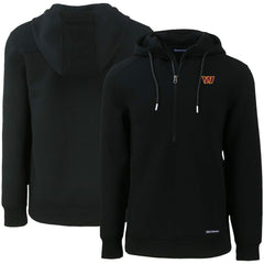Washington Commanders Cutter & Buck Primary Mark Roam Eco Recycled Half-Zip Pullover Hoodie - Black - NFL