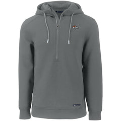 Denver Broncos Cutter & Buck Primary Mark Roam Eco Recycled Half-Zip Pullover Hoodie - Gray - NFL