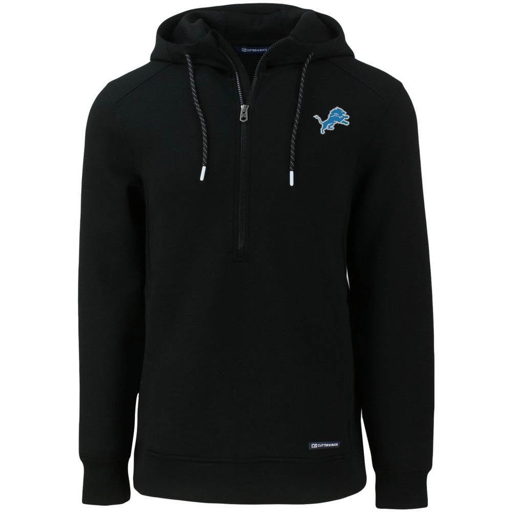 Detroit Lions Cutter & Buck Primary Mark Roam Eco Recycled Half-Zip Pullover Hoodie - Black - NFL