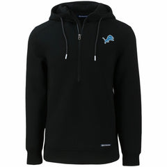 Detroit Lions Cutter & Buck Primary Mark Roam Eco Recycled Half-Zip Pullover Hoodie - Black - NFL