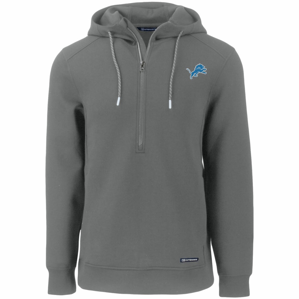 Detroit Lions Cutter & Buck Primary Mark Roam Eco Recycled Half-Zip Pullover Hoodie - Gray - NFL