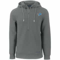 Detroit Lions Cutter & Buck Primary Mark Roam Eco Recycled Half-Zip Pullover Hoodie - Gray - NFL