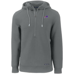 Buffalo Bills Cutter & Buck Primary Mark Roam Eco Recycled Half-Zip Pullover Hoodie - Gray - NFL
