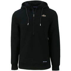 Baltimore Ravens Cutter & Buck Primary Mark Roam Eco Recycled Half-Zip Pullover Hoodie - Black - NFL