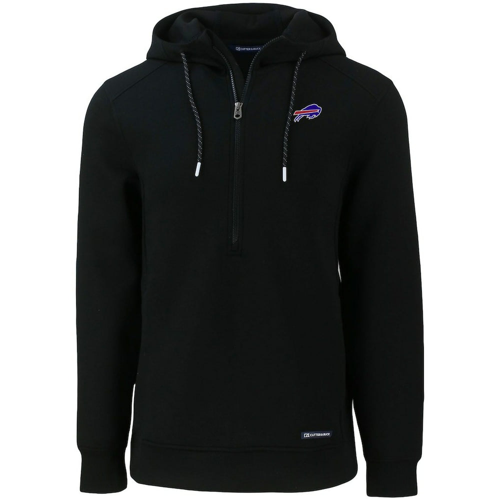 Buffalo Bills Cutter & Buck Primary Mark Roam Eco Recycled Half-Zip Pullover Hoodie - Black - NFL