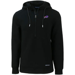 Buffalo Bills Cutter & Buck Primary Mark Roam Eco Recycled Half-Zip Pullover Hoodie - Black - NFL