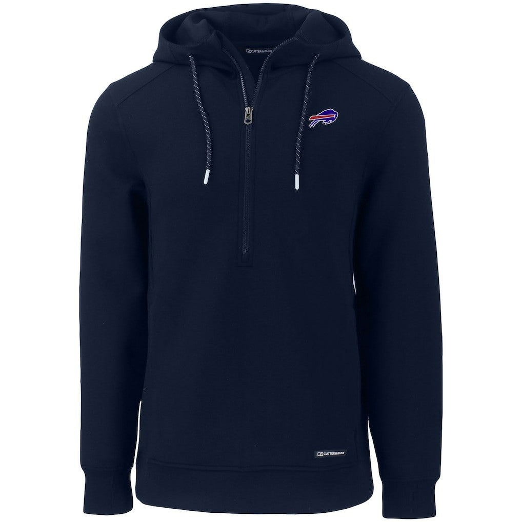Buffalo Bills Cutter & Buck Primary Mark Roam Eco Recycled Half-Zip Pullover Hoodie - Navy - NFL