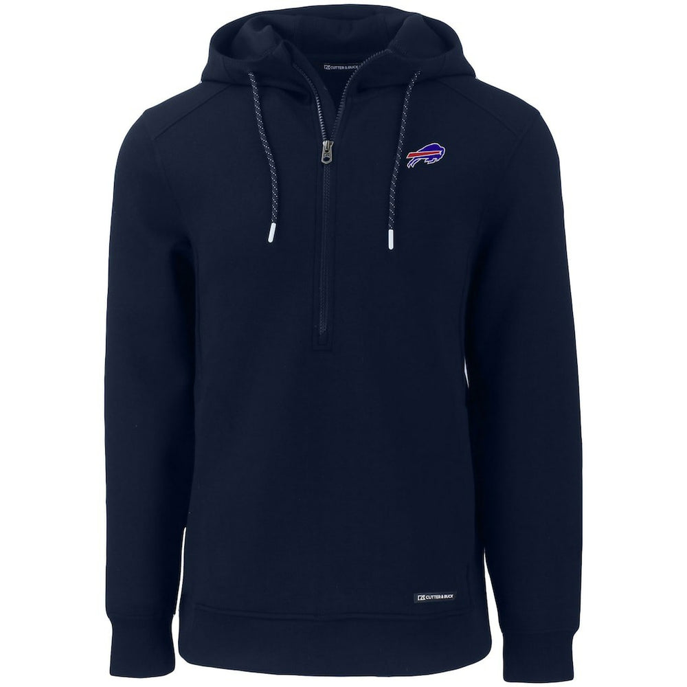 Buffalo Bills Cutter & Buck Primary Mark Roam Eco Recycled Half-Zip Pullover Hoodie - Navy - NFL