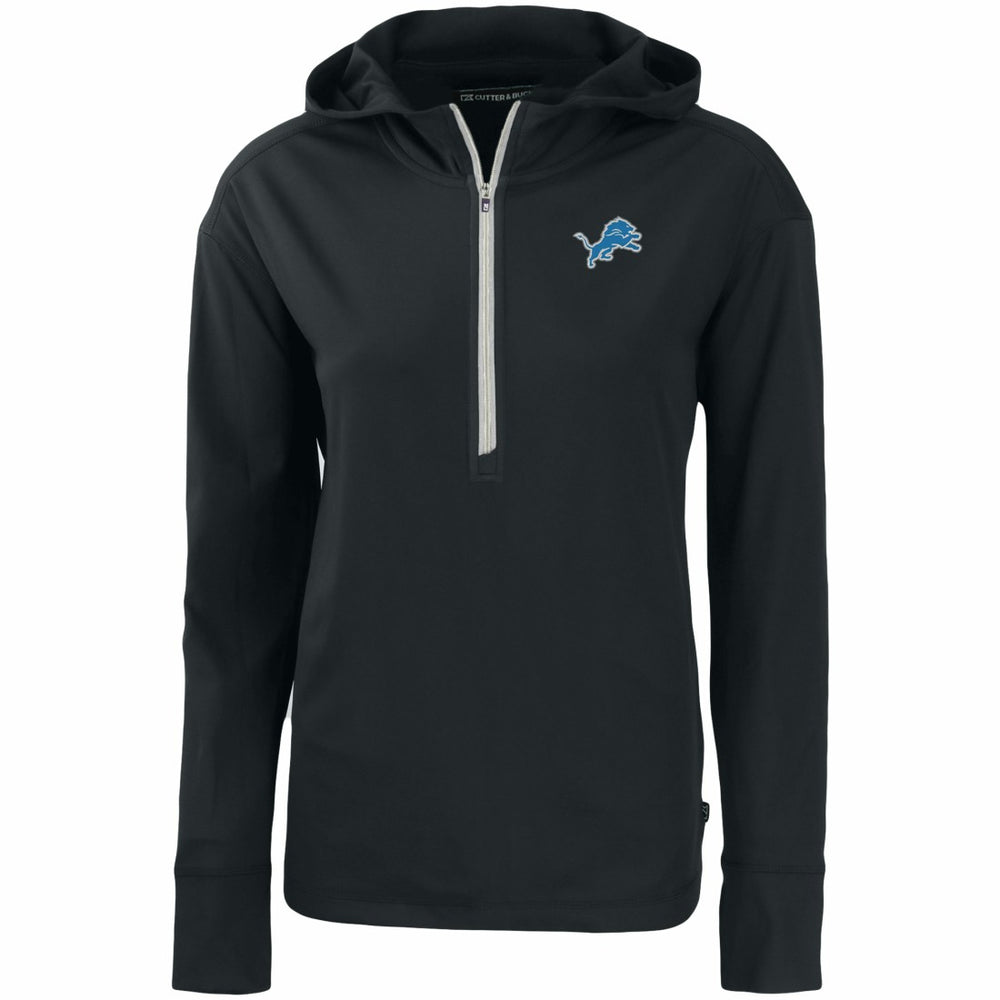 Detroit Lions Cutter & Buck Women's Primary Mark Daybreak Eco Recycled Half-Zip Hoodie - Black - NFL