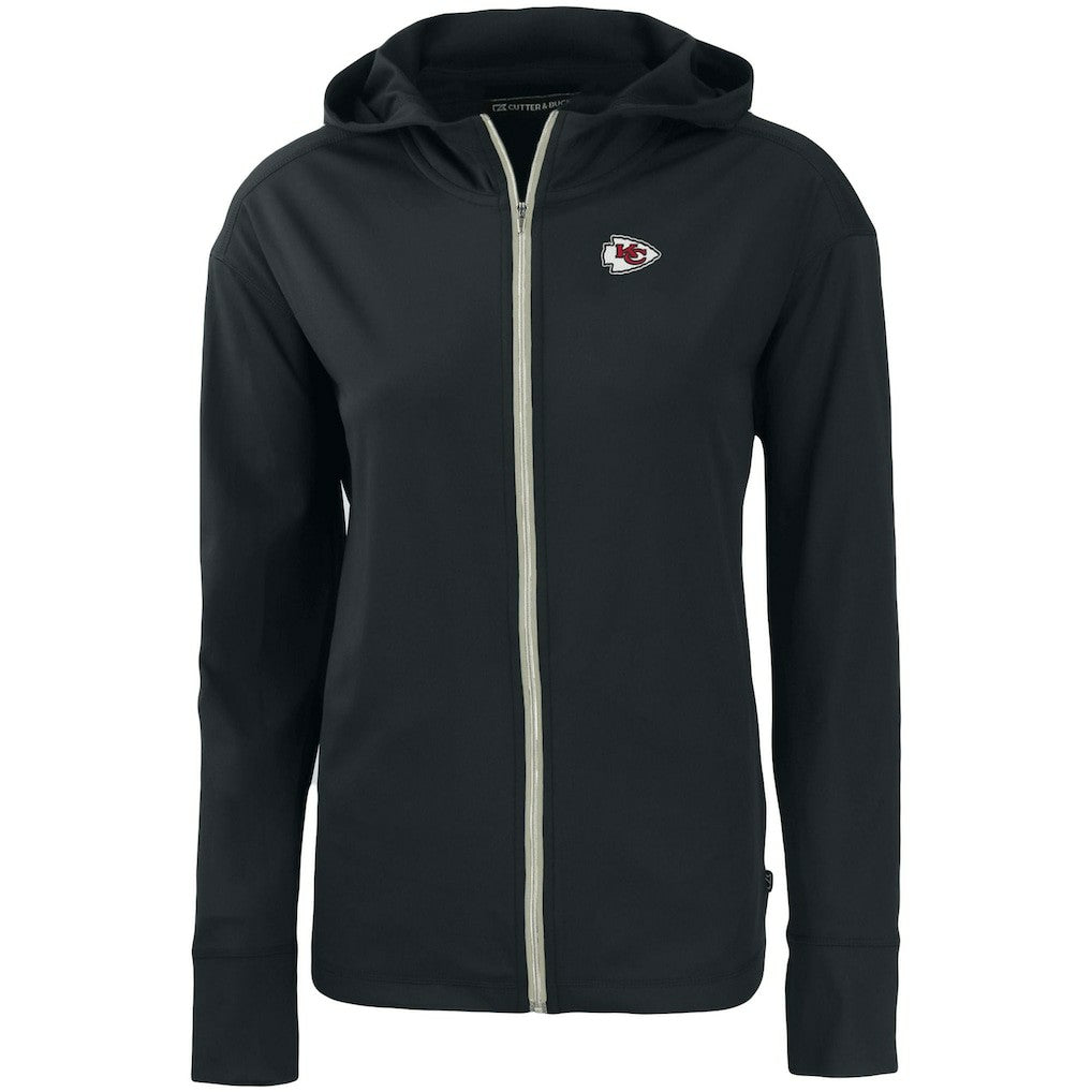 Kansas City Chiefs Cutter & Buck Women's Primary Mark Daybreak Eco Recycled Full-Zip Hoodie - Black - NFL
