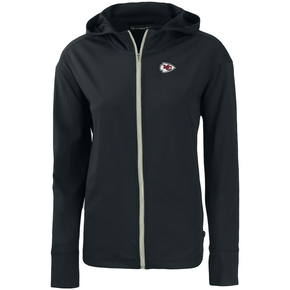 Kansas City Chiefs Cutter & Buck Women's Primary Mark Daybreak Eco Recycled Full-Zip Hoodie - Black - NFL