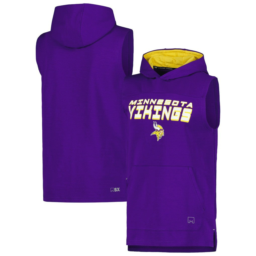 Minnesota Vikings MSX by Michael Strahan Captain Sleeveless Hoodie T-Shirt - Purple - NFL