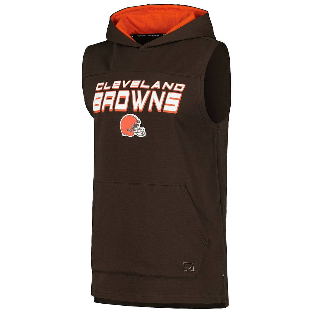 Cleveland Browns MSX by Michael Strahan Captain Sleeveless Hoodie T-Shirt - Brown - NFL