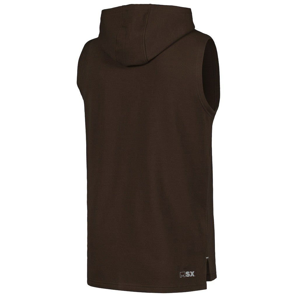 Cleveland Browns MSX by Michael Strahan Captain Sleeveless Hoodie T-Shirt - Brown - NFL