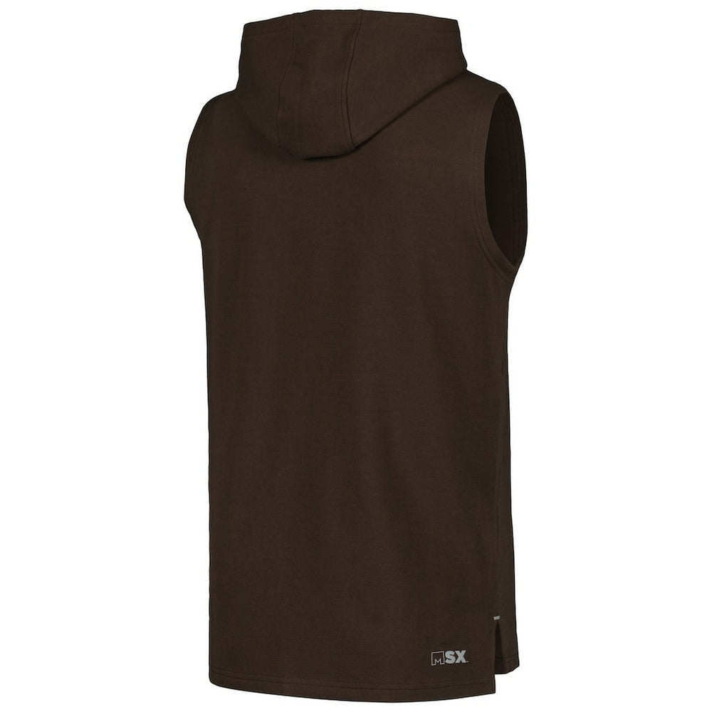 Cleveland Browns MSX by Michael Strahan Captain Sleeveless Hoodie T-Shirt - Brown - NFL