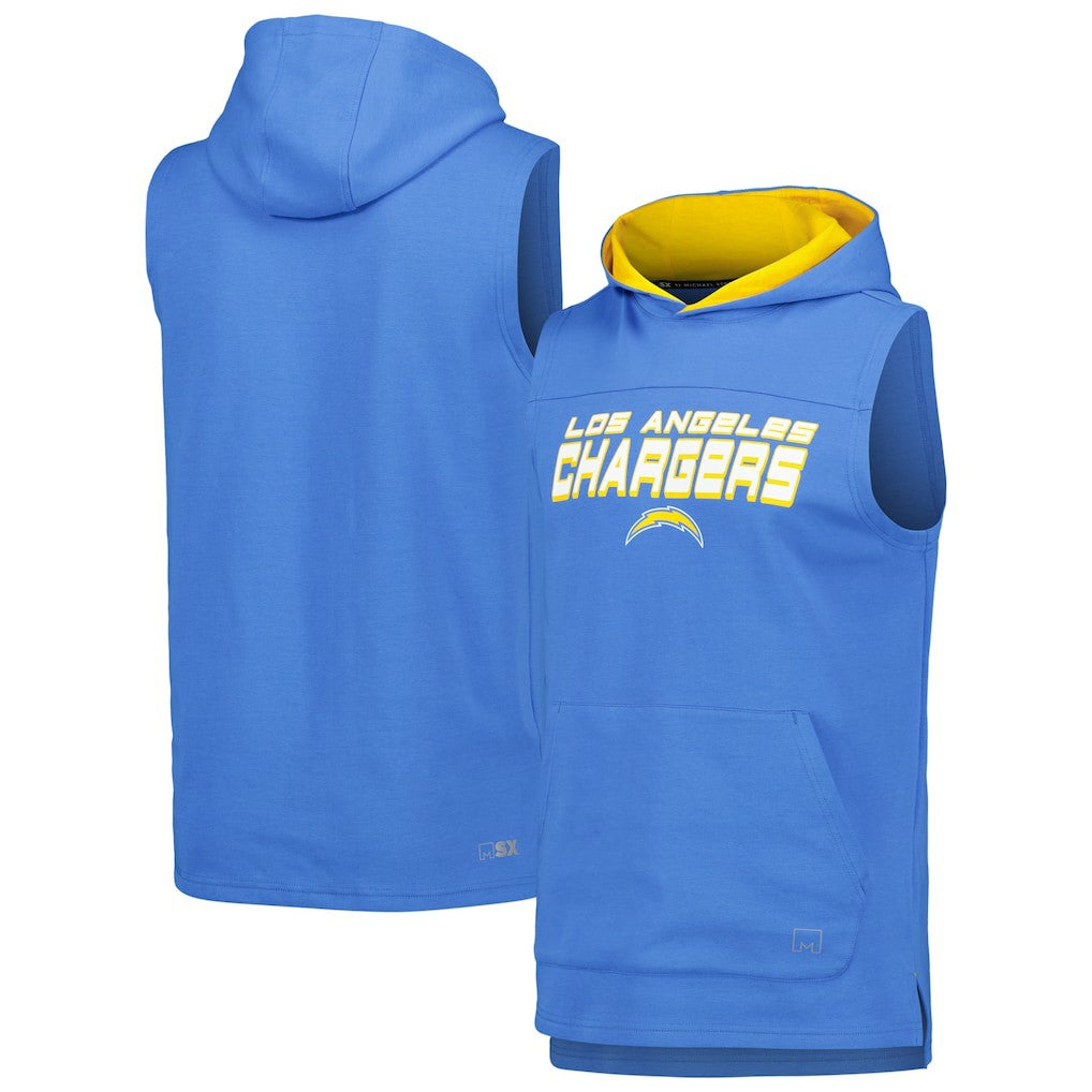 Los Angeles Chargers MSX by Michael Strahan Captain Sleeveless Hoodie T-Shirt - Powder Blue - NFL