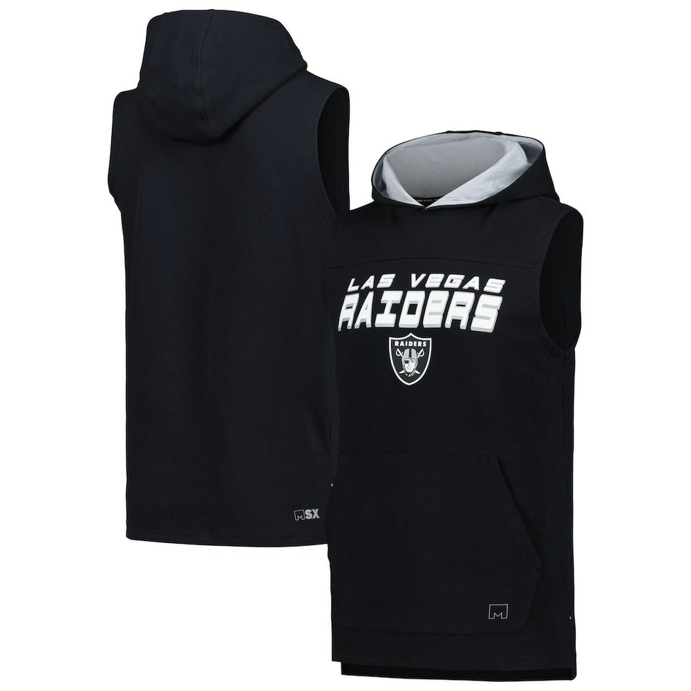 Las Vegas Raiders MSX by Michael Strahan Captain Sleeveless Hoodie T-Shirt - Black - NFL