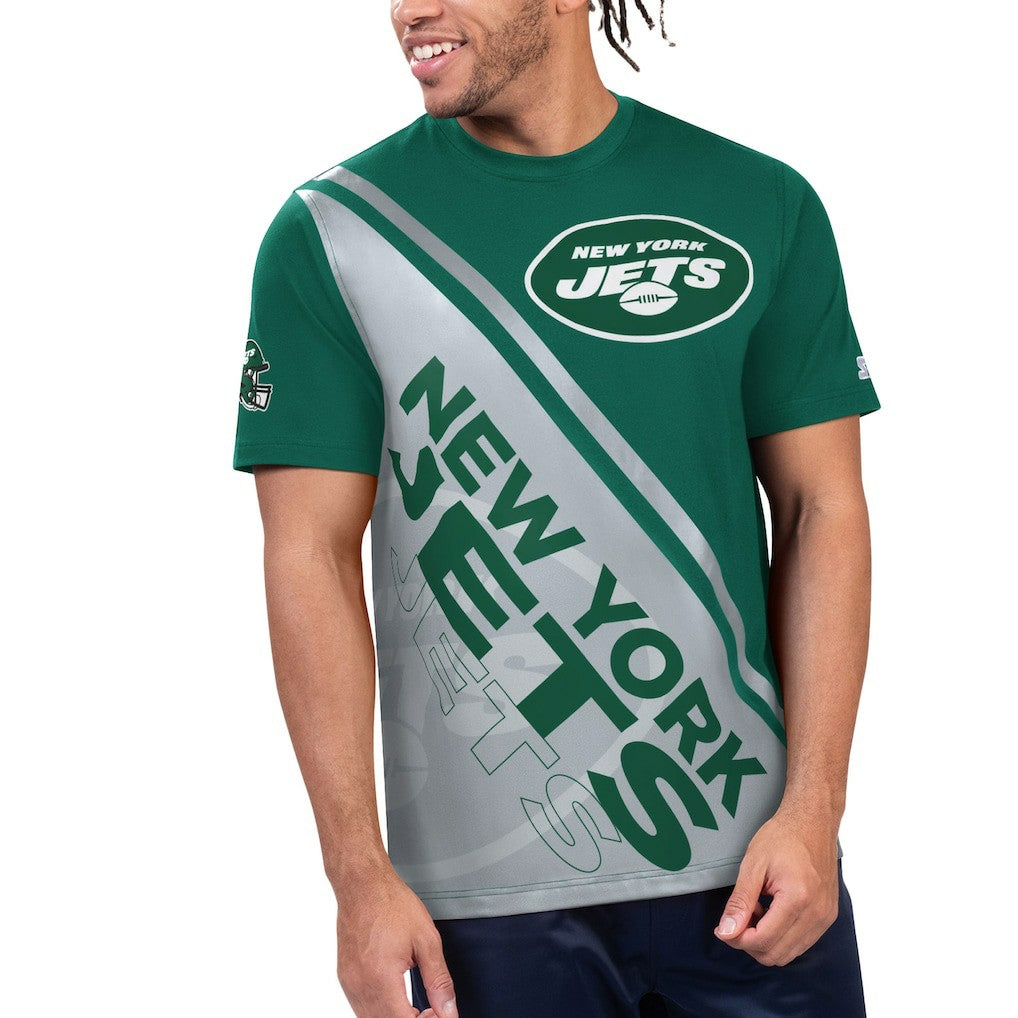 New York Jets Starter Finish Line Extreme Graphic T-Shirt - Green/White - NFL