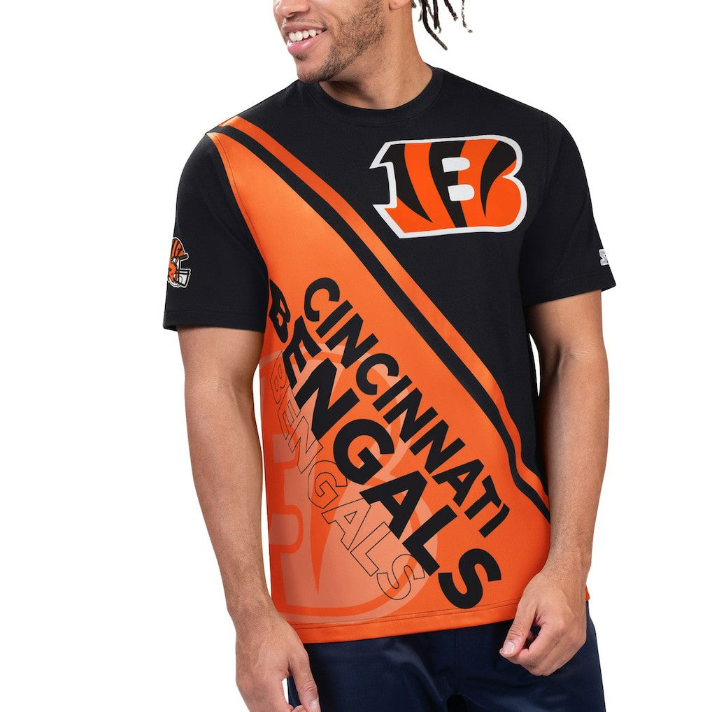Cincinnati Bengals Starter Finish Line Extreme Graphic T-Shirt - Black/Orange - NFL