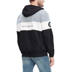 Las Vegas Raiders Tommy Hilfiger Enzo Half-Zip Hoodie Jacket - Black/Silver - NFL